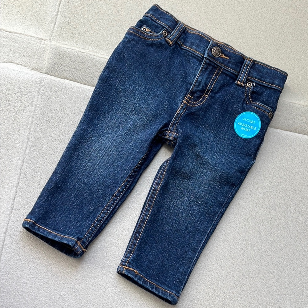 Carter's Blue Denim Jeans Straight Classic Style Adjustable Waist